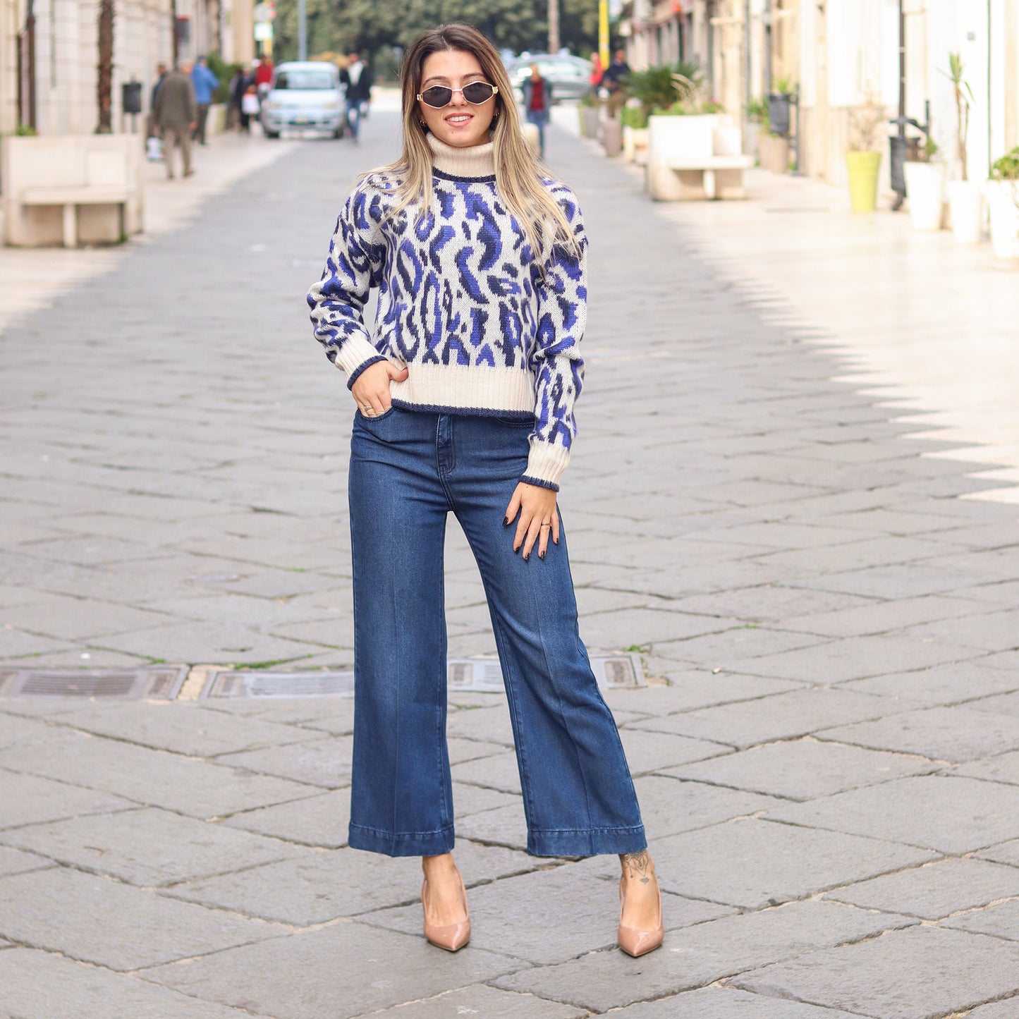 Dolcevita da donna con motivo jacquard Gaudì