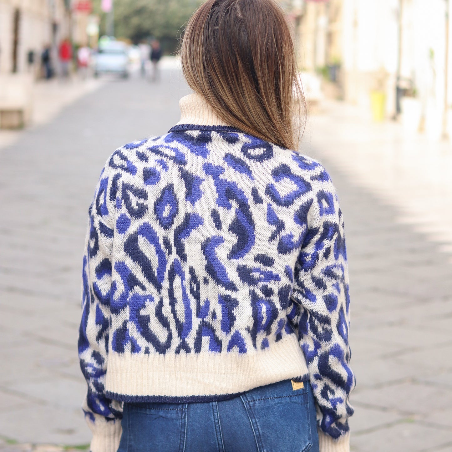 Dolcevita da donna con motivo jacquard Gaudì