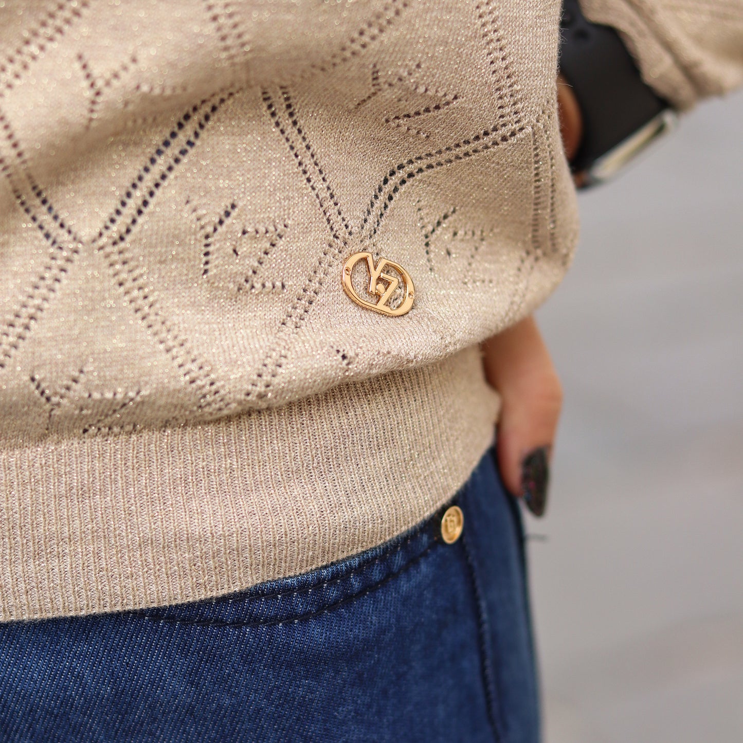 pullover logato Yes Zee ORO