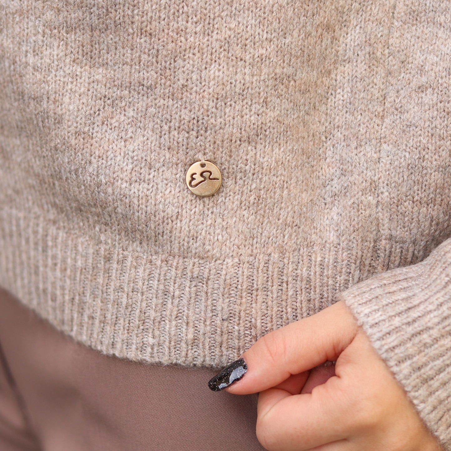 pullover collo alto Yes Zee beige
