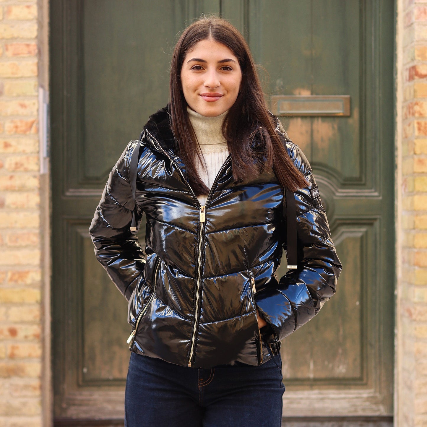 piumino lucido NERO