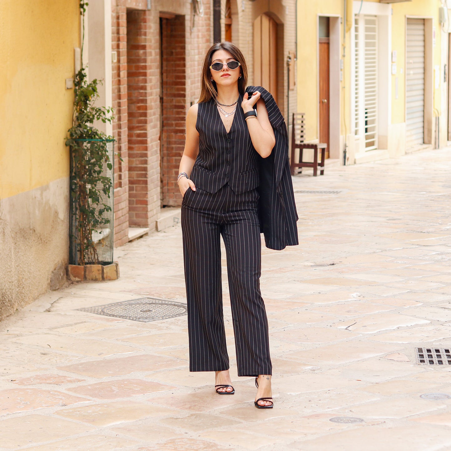tailleur gessato 3 pezzi