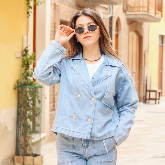 giacca in denim con bottoni Gaudì