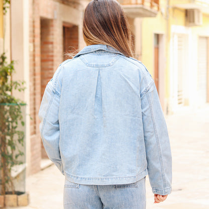 giacca in denim con bottoni Gaudì