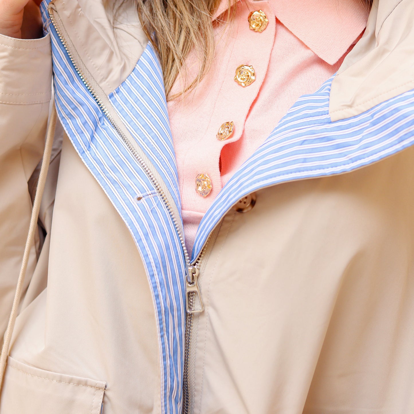 parka oversize beige