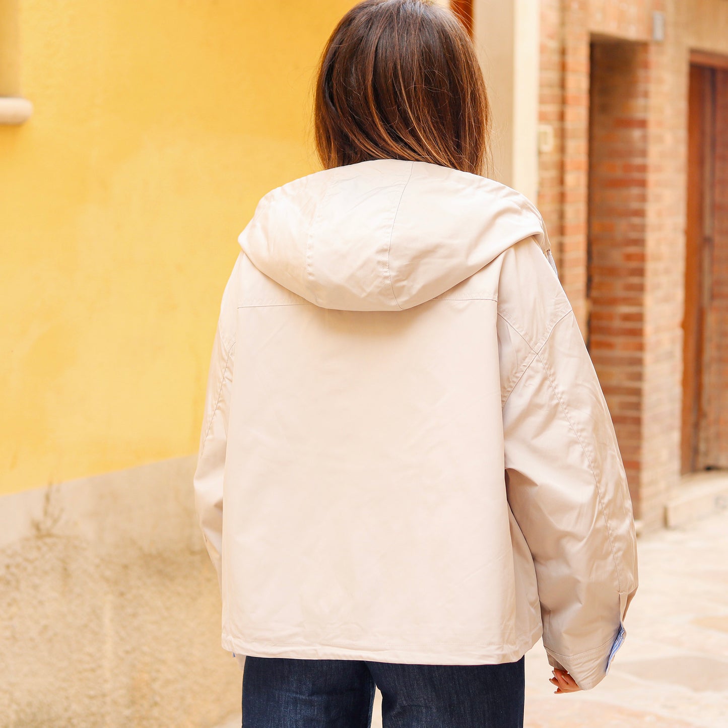 parka oversize beige