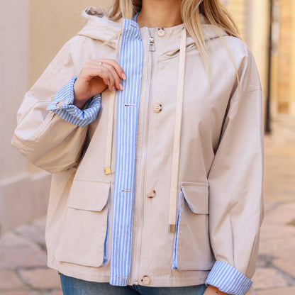 parka oversize beige