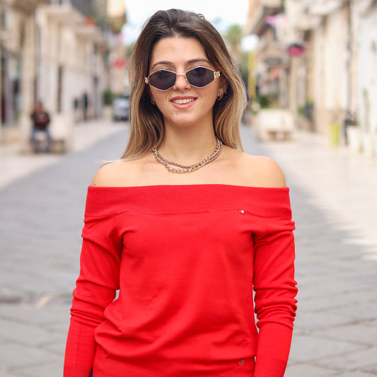 pullover con lurex Gaudì ROSSO