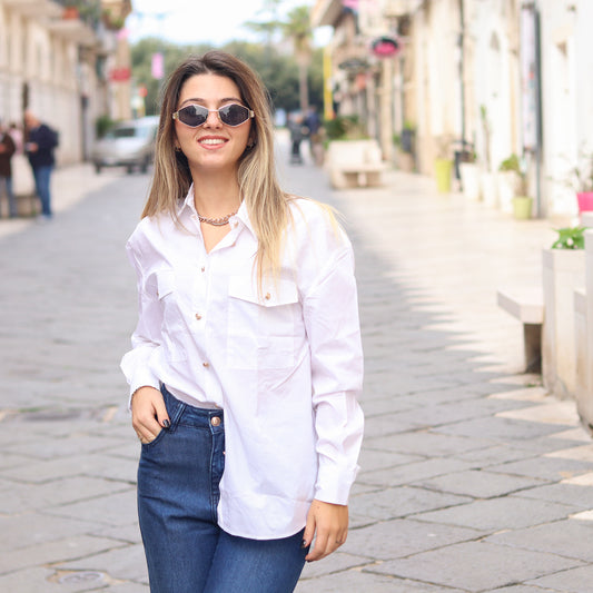 camicia oversize gaudi bianca