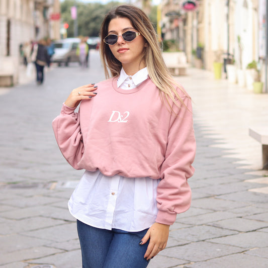 felpa Ds2 cropped rosa