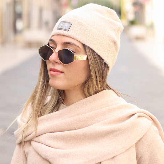 coordinato sciarpa e cappello Yes Zee albicocca