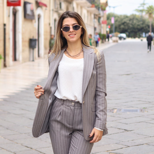 blazer gessato Yes Zee