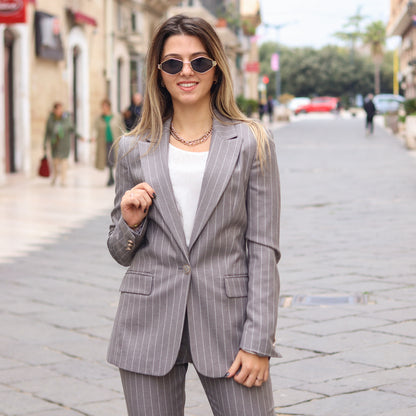 blazer gessato Yes Zee