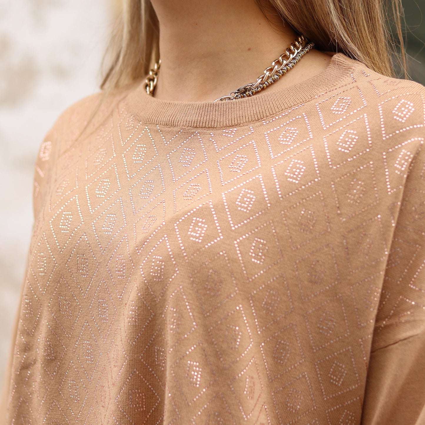 pullover logato GAUDì cammello