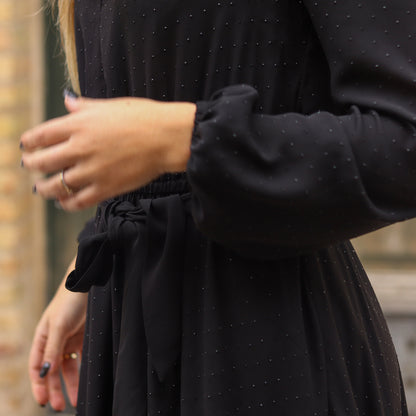 abito da donna in georgette con cintura Gaudì nero