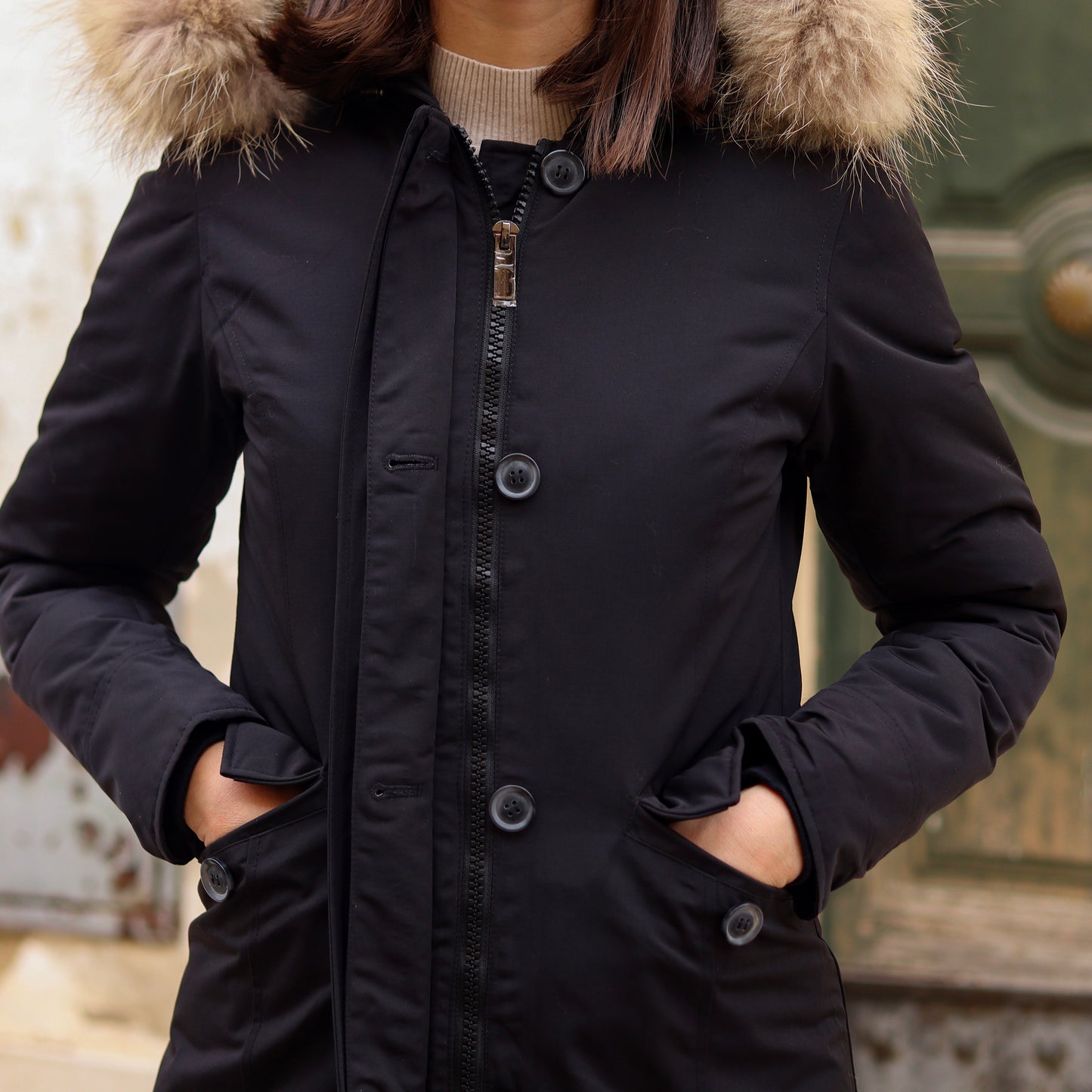 Parka Simil Woorlich Special Price Pelliccia GRANDE nero