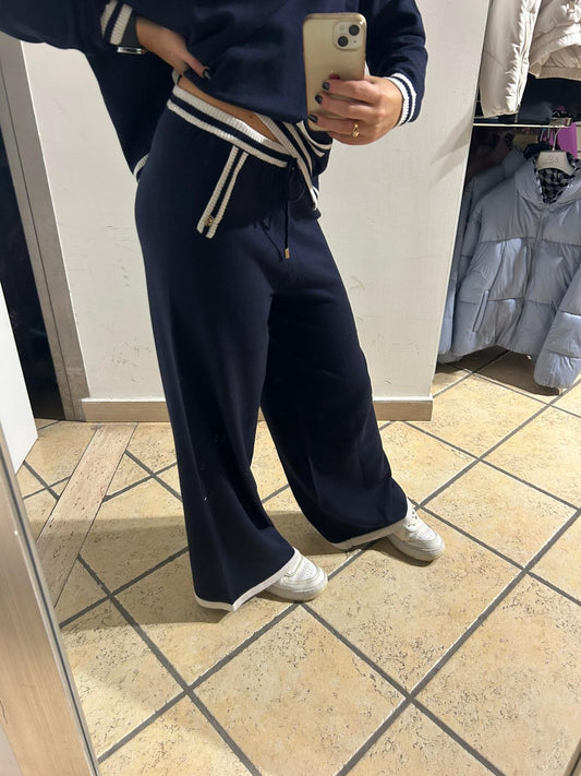 pantalone da donna in filato Gaudì blu