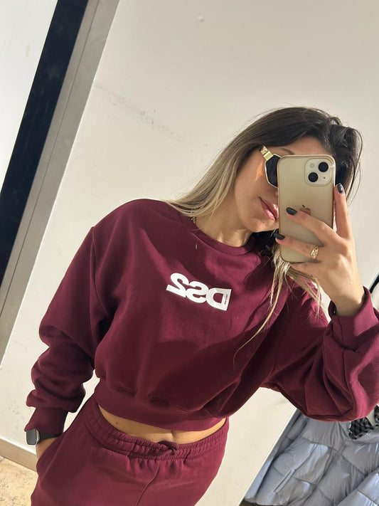 felpa cropped bordeaux Ds2