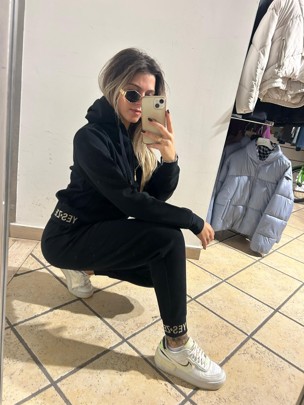 pantalone con polsino Yes Zee nero