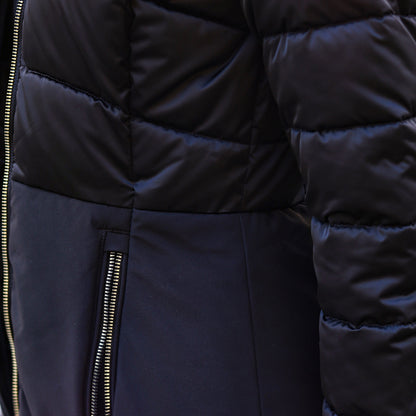 piumino lungo doppio tessuto sotto NERO