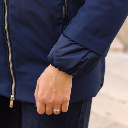 piumino doppio tessuto dietro e manica BLU