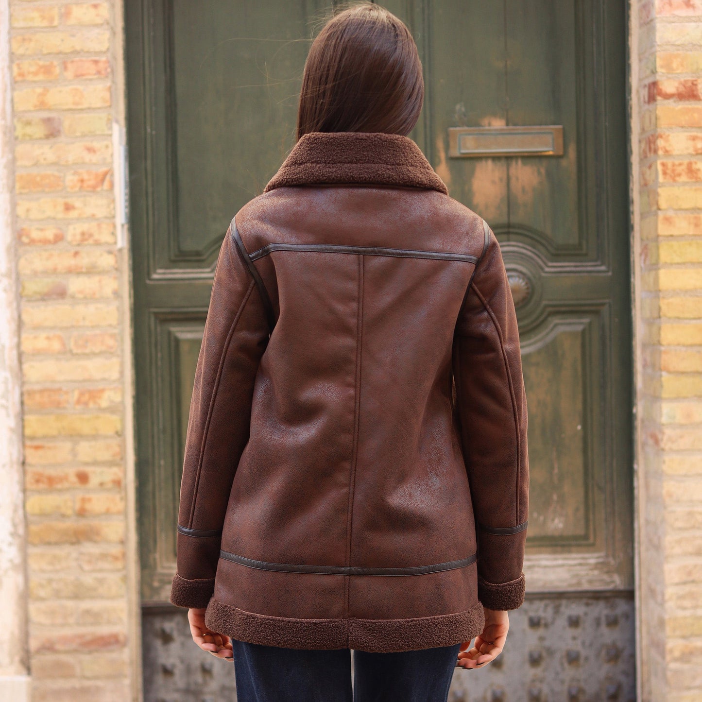 montone lungo MARRONE