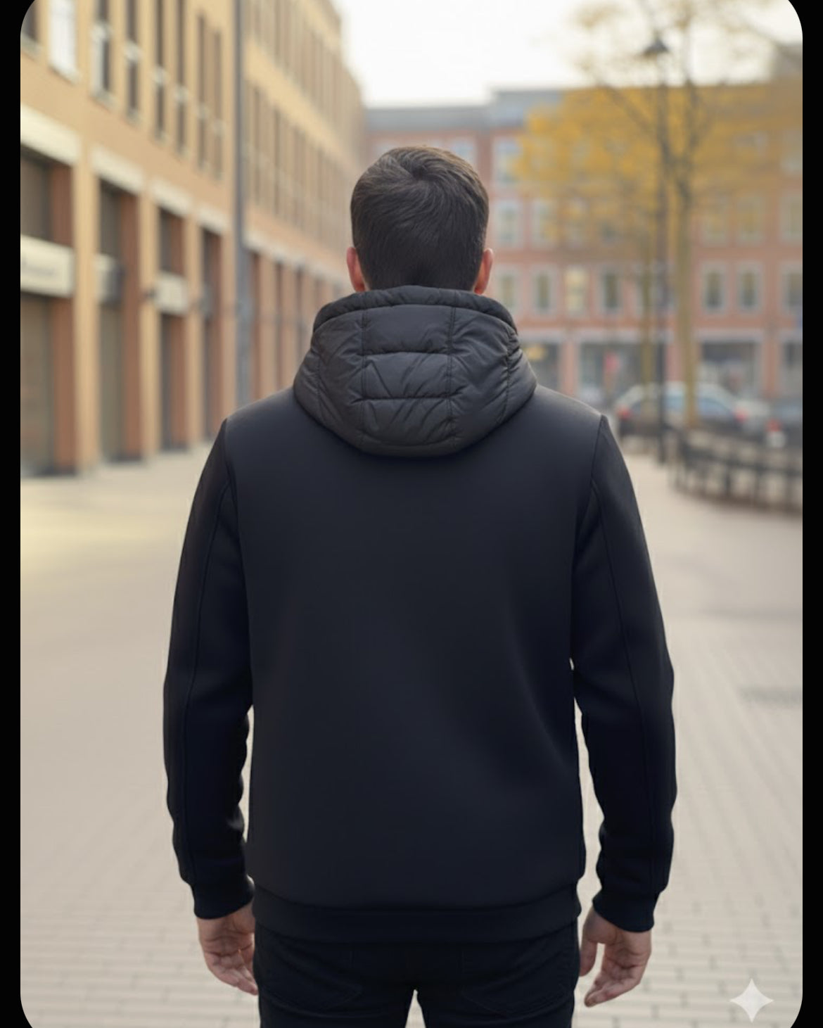 piumino doppio tessuto Gaudì Nero