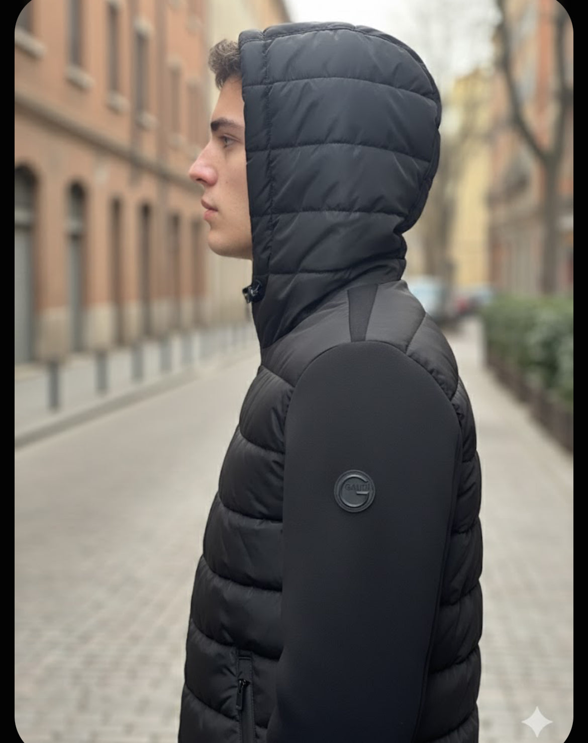 piumino doppio tessuto Gaudì Nero