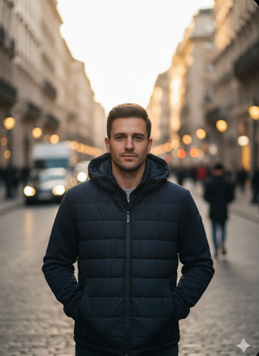 piumino doppio tessuto Gaudì BLU